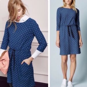Boden Polka Dot Drawstring Peggy Dress Size Us 8L